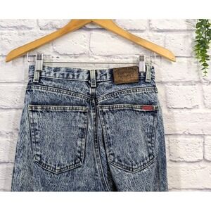 🚨Zena Women Blue Acid Stonewashed Denim SuperWeight Jeans Sz 7 Vintage Made USA